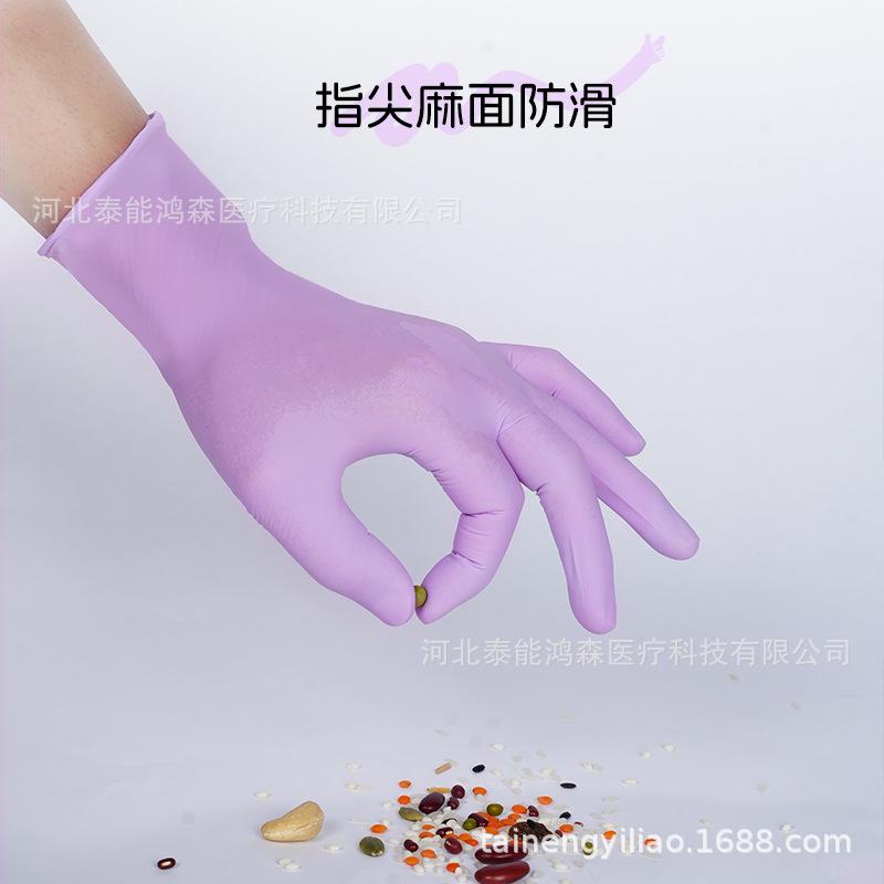 Titanfine泰能食品级一次性丁腈手套乌梅紫常规款防油防水耐磨